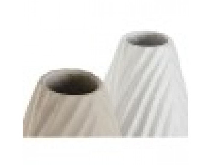 Ваза Home ESPRIT Бял Бежов Каменинов Занаятчийски стил 24 x 24 x 41 cm (2 броя)