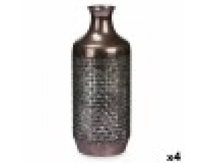Ваза Сребрист Метал 16 x 42 x 16 cm (4 броя) С облекчение Ваза Сребрист Метал 16 x 42 x 16 cm (4 броя) С облекчение
