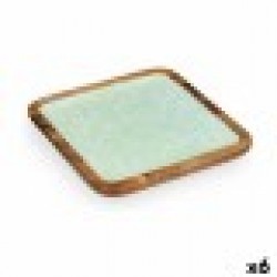 Украса за център на маса 25 x 25 cm Лист на растение Бял Кафяв Зелен Смола Дърво манго (6 броя) - Декорации