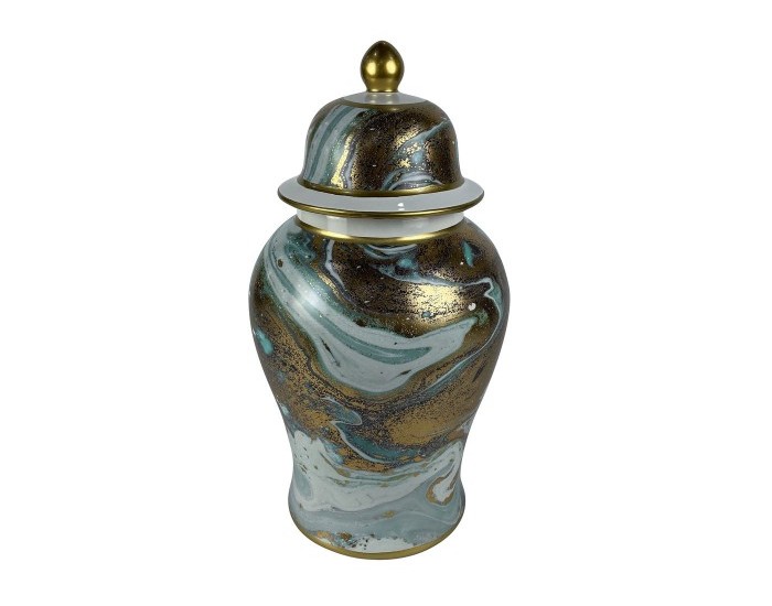 Ваза DKD Home Decor Порцелан Син Модерен (22 x 22 x 41 cm) Ваза DKD Home Decor Порцелан Син Модерен (22 x 22 x 41 cm)