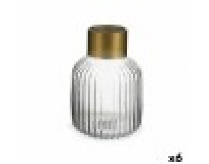 Ваза Прозрачен Златен Cтъкло 14,5 x 22 x 14,5 cm (6 броя)