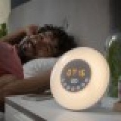 Акумулаторен будилник със симулация на изгрев с високоговорител Sunrilk InnovaGoods - Часовници за стена и Будилници