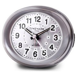Аналогов будилник Timemark Сребрист (9 x 9 x 5,5 cm) - Часовници за стена и Будилници