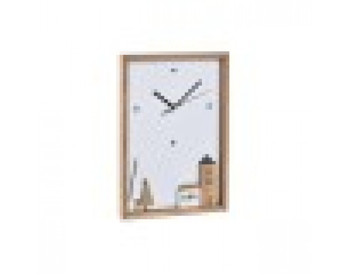 Стенен часовник DKD Home Decor Дървен Бял Къщи (20 x 4 x 30 cm)