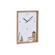 Стенен часовник DKD Home Decor Дървен Бял Къщи (20 x 4 x 30 cm)