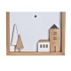 Стенен часовник DKD Home Decor Дървен Бял Къщи (20 x 4 x 30 cm)