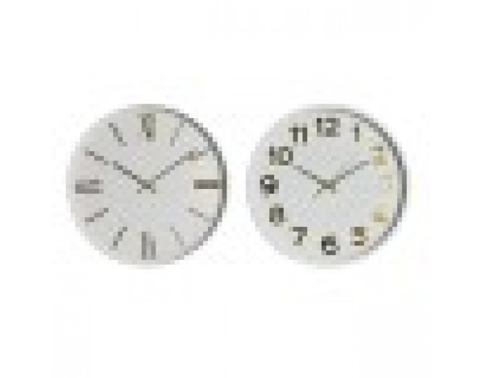 Стенен часовник Home ESPRIT Бял Златен PVC 30 x 4 x 30 cm (2 броя)