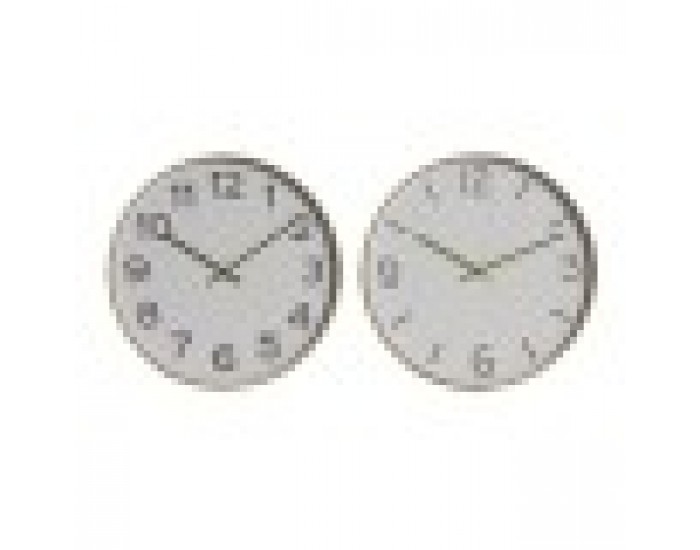 Стенен часовник Home ESPRIT Бял Златен PVC 30 x 4 x 30 cm (2 броя)