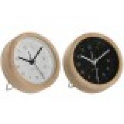 Lauakell Home ESPRIT Бял Черен Бамбук 10 x 4,3 x 10 cm (2 броя) - Часовници за стена и Будилници