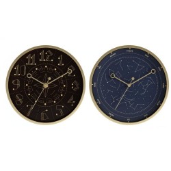 Стенен часовник DKD Home Decor Черен Син Алуминий (30 x 4 x 30 cm) (2 pcs) - Часовници за стена и Будилници