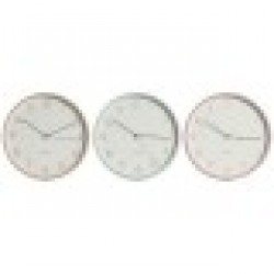 Стенен часовник Home ESPRIT Корал Мента Люляк PVC 25,5 x 4,3 x 25,5 cm (3 броя) - Декорации