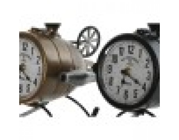 Lauakell Home ESPRIT Черен Златен PVC Метал Loft 18 x 23 x 24 cm (2 броя)