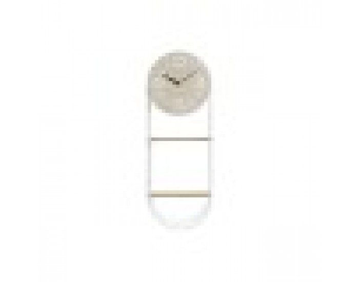 Стенен часовник DKD Home Decor Естествен Метал MDF Бял (25,5 x 11,5 x 71 cm)