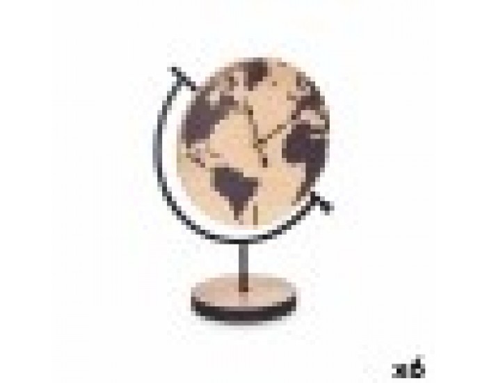 Lauakell Карта на Света Черен Метал Дървен MDF 22,5 x 30,5 x 12 cm (6 броя) Lauakell Карта на Света Черен Метал Дървен MDF 22,5 x 30,5 x 12 cm (6 броя)
