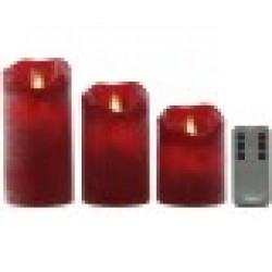 LED Свещ Home ESPRIT Червен 26,5 x 8 x 17 cm (3 Части) - Осветителни тела