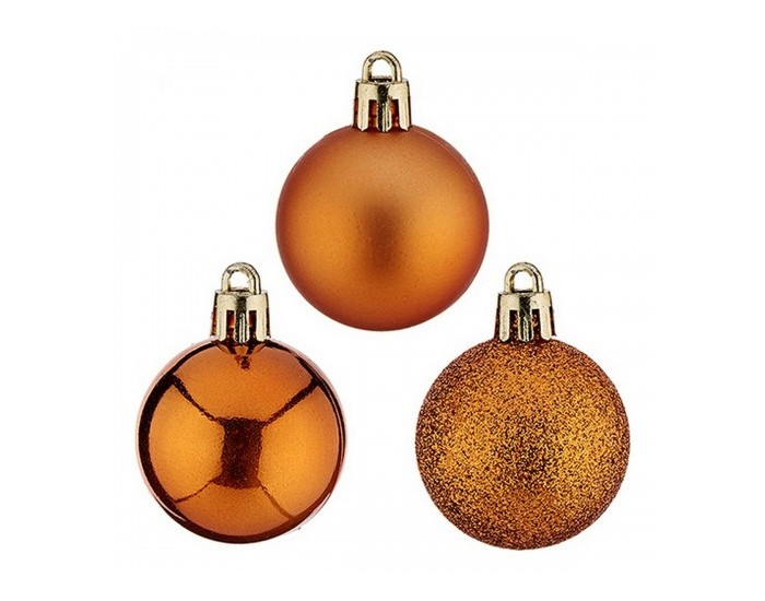 Коледни топки Ø 4 cm 12 броя Оранжев Пластмаса