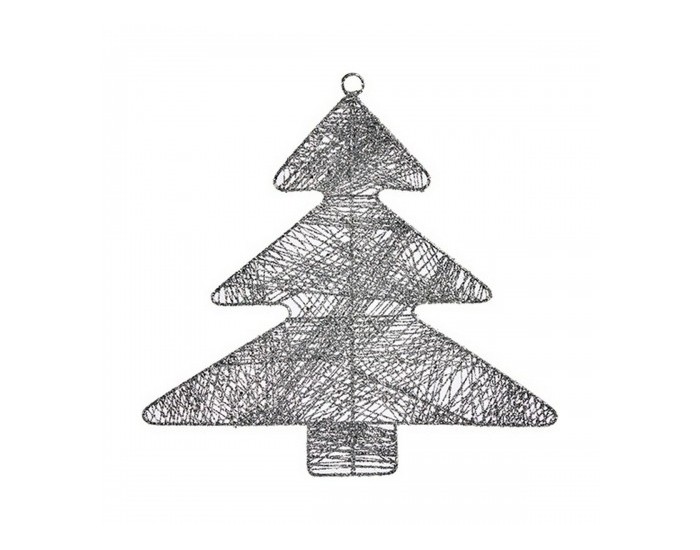 Коледна Украса Сребрист Коледно дърво Метал Пластмаса (36,7 x 0,2 x 37,5 cm)