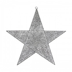 Коледна Украса Сребрист Звезда Метал (50 x 51,5 x 0,5 cm) - Сезонни и Празнични Декорации