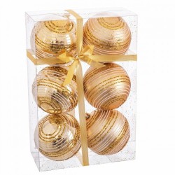 Коледни топки Златен Пластмаса Спирала 8 x 8 x 8 cm (6 броя) - Сезонни и Празнични Декорации
