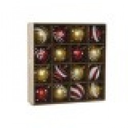 Коледни топки Home ESPRIT Червен Златен PVC 25 x 6 x 25 cm (16 Части) - Сезонни и Празнични Декорации