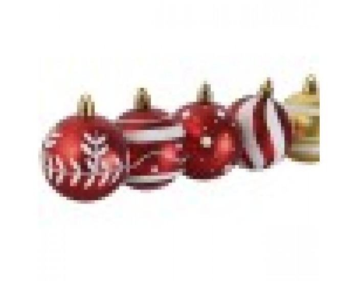 Коледни топки Home ESPRIT Червен Златен PVC 25 x 6 x 25 cm (16 Части) Коледни топки Home ESPRIT Червен Златен PVC 25 x 6 x 25 cm (16 Части)