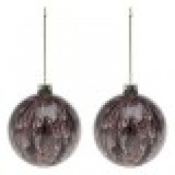 Коледни топки (2 pcs) 113572 - Кафяв - Сезонни и Празнични Декорации