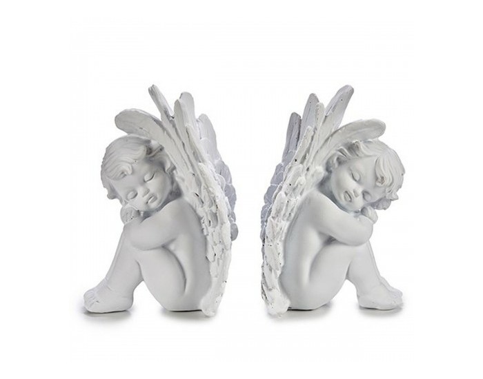 Декорация Ангел Бял Полирезин 13 x 19 x 14 cm