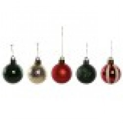 Коледни топки Home ESPRIT Червен Зелен полиетилен 27 x 4 x 26 cm (20 Части) - Сезонни и Празнични Декорации