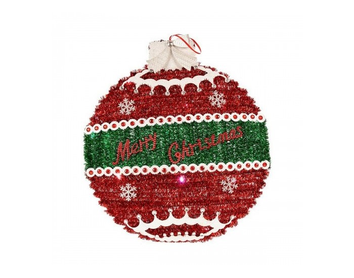 Коледна топка LED Светлина Червен Сребрист Бял Пластмаса полипропилен