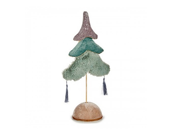 Коледно дърво Многоцветен Сребрист Дървен цвят тюркоаз полиестер (12 x 43 x 22 cm)