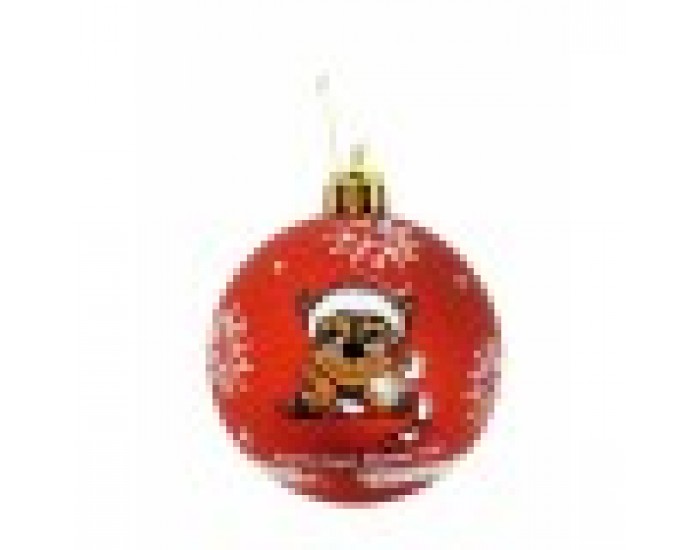 Коледна топка The Paw Patrol Friendship Червен 6 броя Пластмаса (Ø 8 cm)