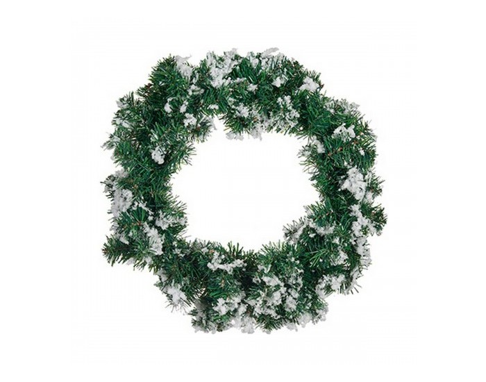 Коледен венец Снежинки Бял Зелен (45 x 15 x 45 cm)