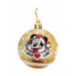 Коледна топка Minnie Mouse Lucky Златен 10 броя Пластмаса (Ø 6 cm) - Сезонни и Празнични Декорации