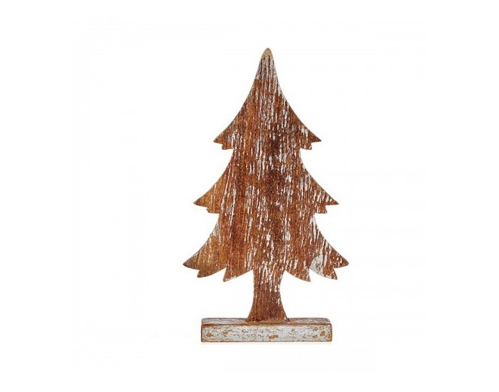 Коледно дърво Кафяв Сребрист Дървен (5 x 39 x 21 cm)