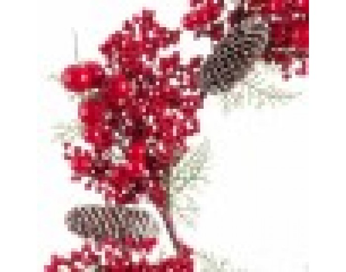 Коледен венец Червен Зелен Foam Ананаси 45 x 45 x 10 cm