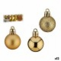 Комплект Коледни Топки Златен PVC Ø 3 cm (12 броя) - Сезонни и Празнични Декорации