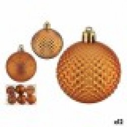 Комплект Коледни Топки 6 cm Оранжев PVC (12 броя) - Сезонни и Празнични Декорации