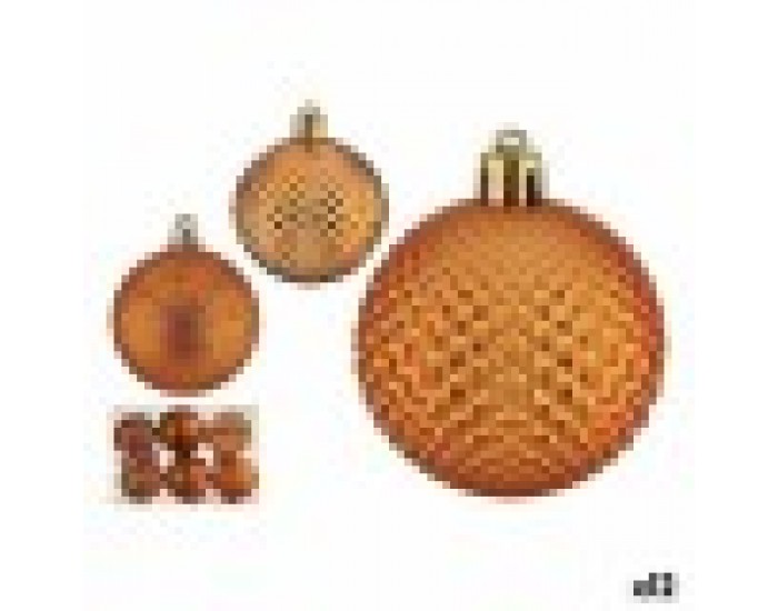 Комплект Коледни Топки 6 cm Оранжев PVC (12 броя) Комплект Коледни Топки 6 cm Оранжев PVC (12 броя)