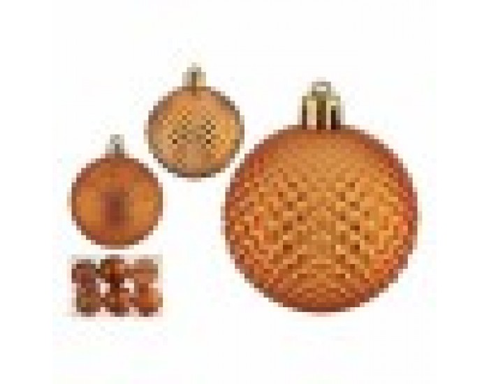 Комплект Коледни Топки 6 cm Оранжев PVC (12 броя) Комплект Коледни Топки 6 cm Оранжев PVC (12 броя)