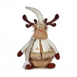 Christmas reindeer Кафяв Бял полиестер (15 x 43 x 19 cm) - Сезонни и Празнични Декорации