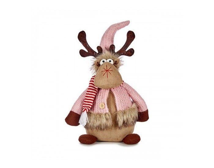 Christmas reindeer Розов Кафяв полиестер (15 x 43 x 19 cm) Christmas reindeer Розов Кафяв полиестер (15 x 43 x 19 cm)