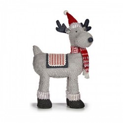 Christmas reindeer 63,5 cm Червен Сив Плат Бял - Сезонни и Празнични Декорации