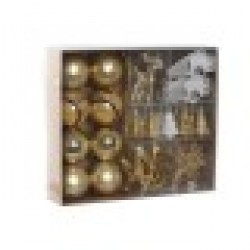 Коледни топки Home ESPRIT Златен полиетилен 28 x 6 x 24 cm (55 Части) - Сезонни и Празнични Декорации