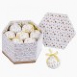 Коледни топки Бял Златен хартия Polyfoam 7,5 x 7,5 x 7,5 cm (14 броя) - Сезонни и Празнични Декорации