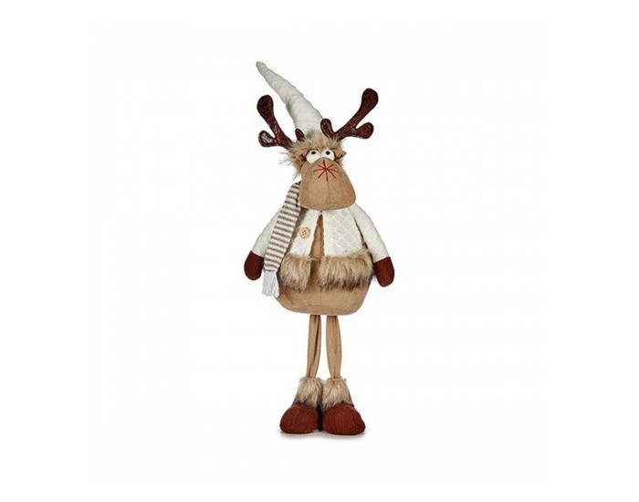 Christmas reindeer Кафяв Бял полиестер (24 x 63 x 27 cm) Christmas reindeer Кафяв Бял полиестер (24 x 63 x 27 cm)