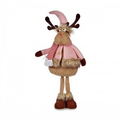 Christmas reindeer Розов Кафяв полиестер (24 x 63 x 27 cm) - Сезонни и Празнични Декорации