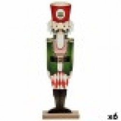 Декоративна фигурка Орехотрошачка Бял Черен Червен Зелен Дървен 10 x 60 x 19 cm (6 броя) - Сезонни и Празнични Декорации