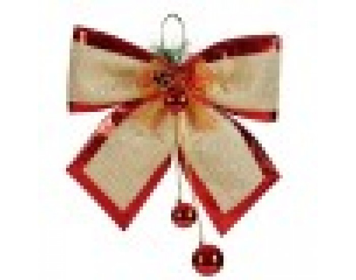 Ласо Коледна Украса Червен Златен Пластмаса 33 x 9 x 33 cm (6 броя)