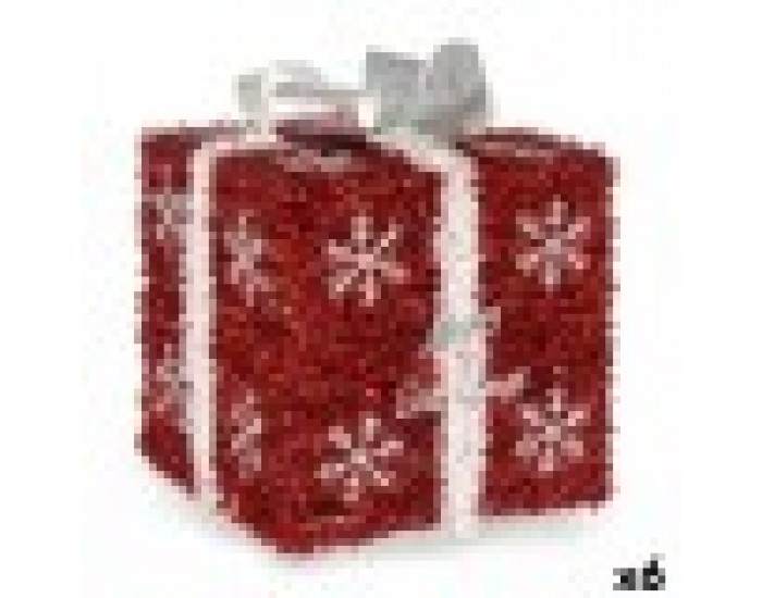 Подаръчна кутия Бял Червен Сребрист полипропилен PET 20 x 23 x 20 cm (6 броя) Подаръчна кутия Бял Червен Сребрист полипропилен PET 20 x 23 x 20 cm (6 броя)