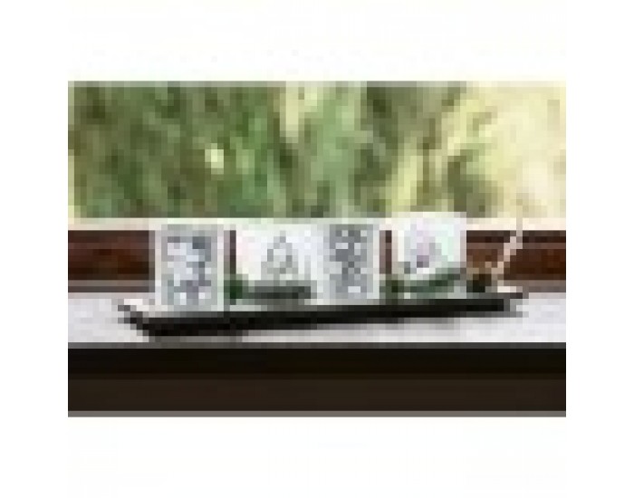 Коледен Свещник Home ESPRIT Бял Червен 40 X 9 X 13,5 cm (5 Части) (2 броя)